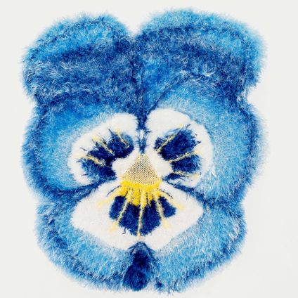 Pansy Flower Blue with a Yellow Sun, 2021